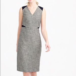Jcrew sleeveless tweed and eyelet dress